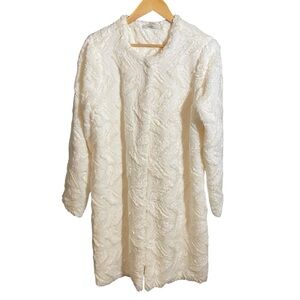 Fever Women's Dress Midi One Snap Button Scoop Neck White Size L